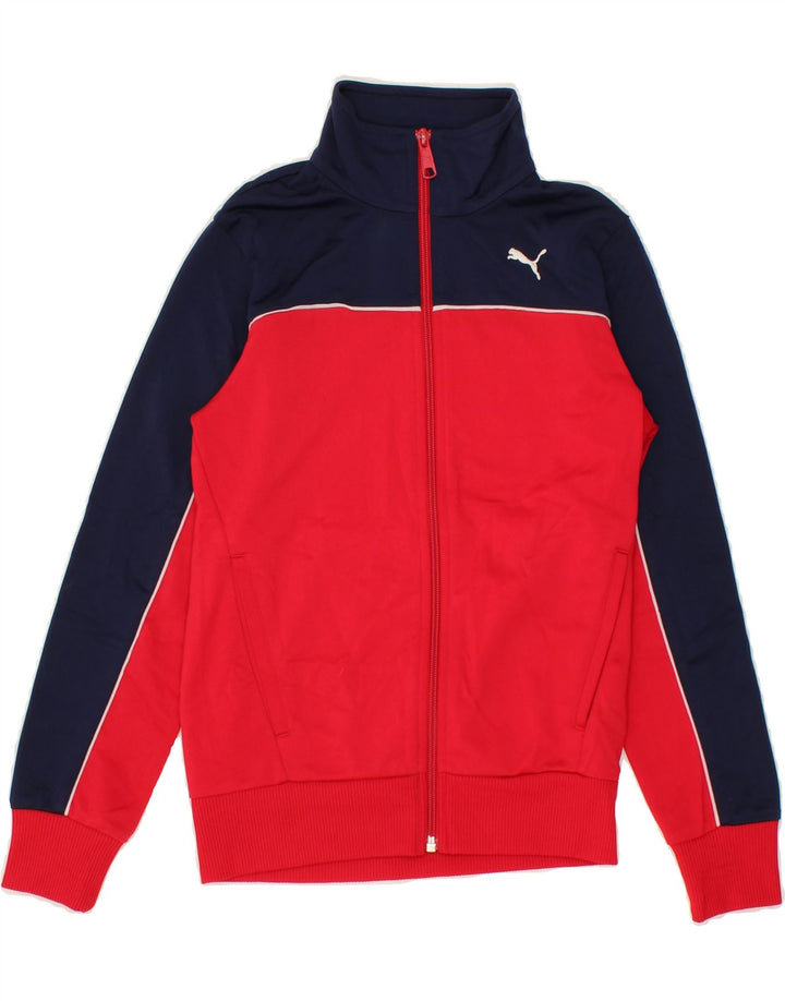 PUMA Boys Tracksuit Top Jacket 9-10 Years Medium Red Colourblock Polyester Vintage Puma and Second-Hand Puma from Messina Hembry 