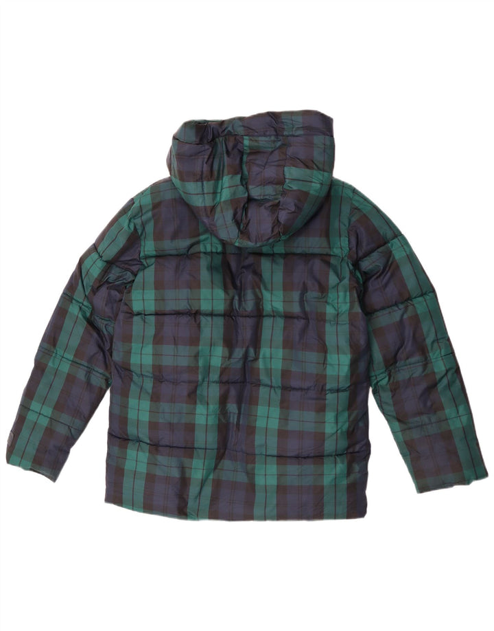 Μπουφάν Gap Boys με κουκούλα με επένδυση 13-14 ετών 2XL Navy Blue Check Polyester