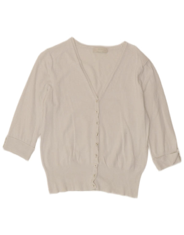 Marks & Spencer Γυναικεία ζακέτα με μανίκια 3/4 πουλόβερ UK 12 Medium White