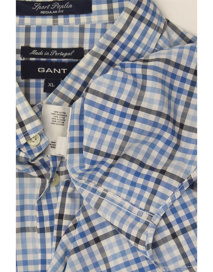 Ανδρικό πουκάμισο Gant Regular Fit XL Blue Gingham Cotton