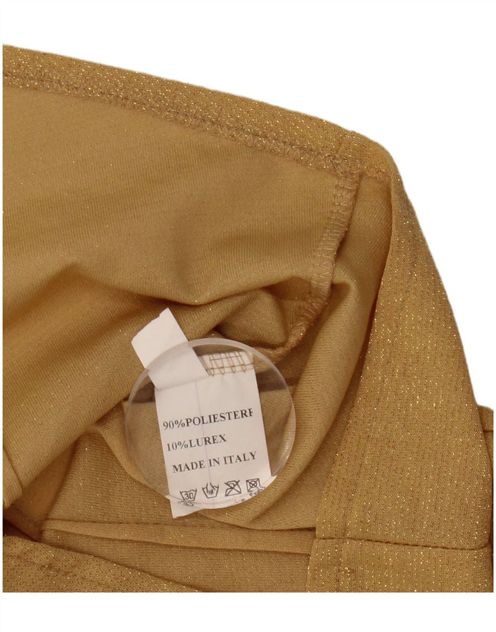 Vintage γυναικείο πουκάμισο UK 10 Small Gold Polyester