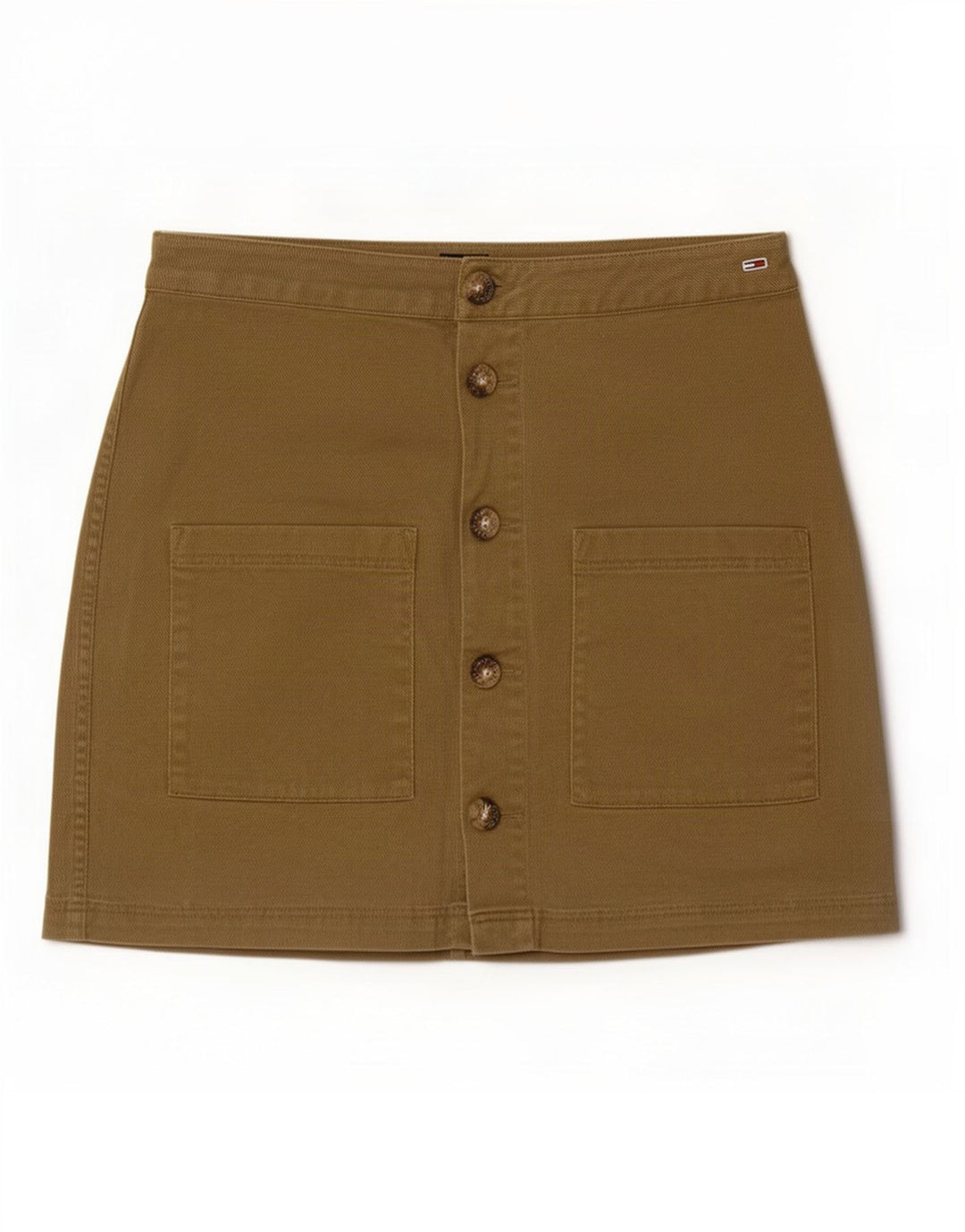 Tommy Hilfiger Γυναικεία Μίνι Φούστα W28 Μεσαίο Χακί Βαμβακερό