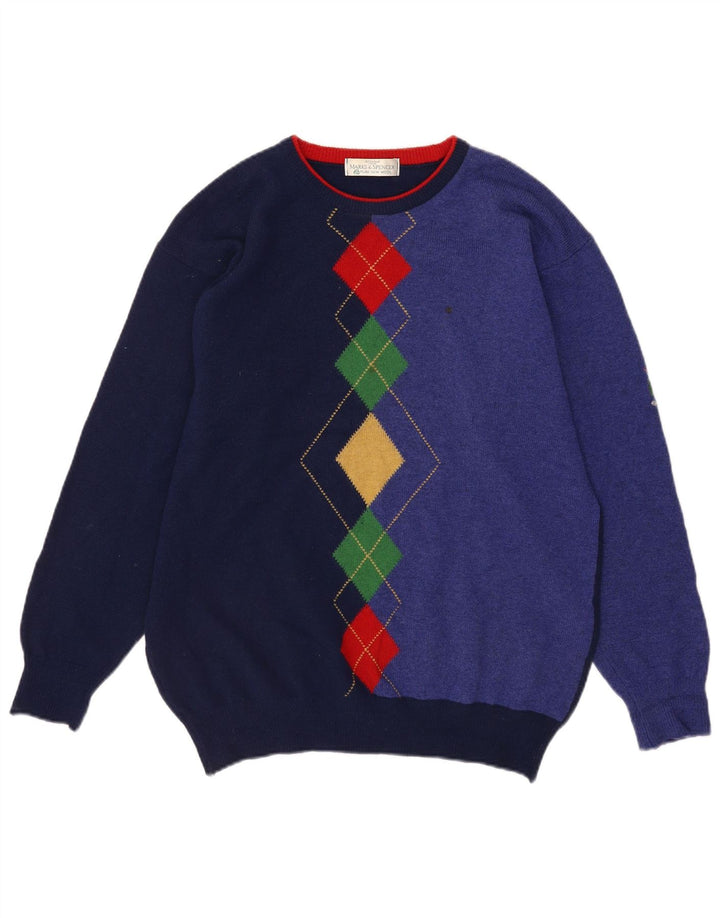 Ανδρικό πουλόβερ Marks & Spencer Crew Neck Jumper Medium Navy Blue