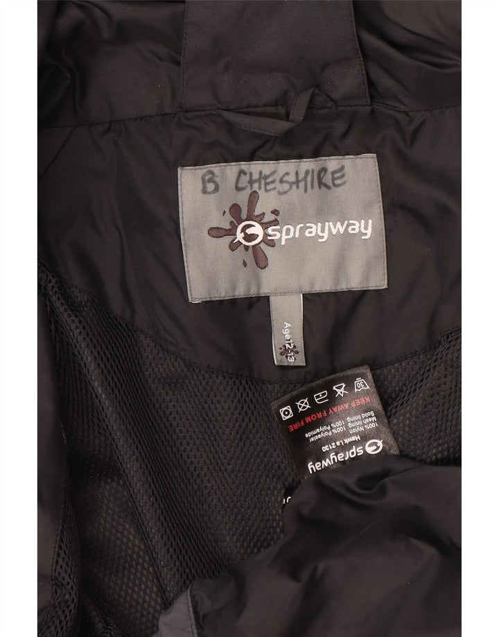 Sprayway Boys Hooded Rain Jacket 12-13 Years Black Polyester