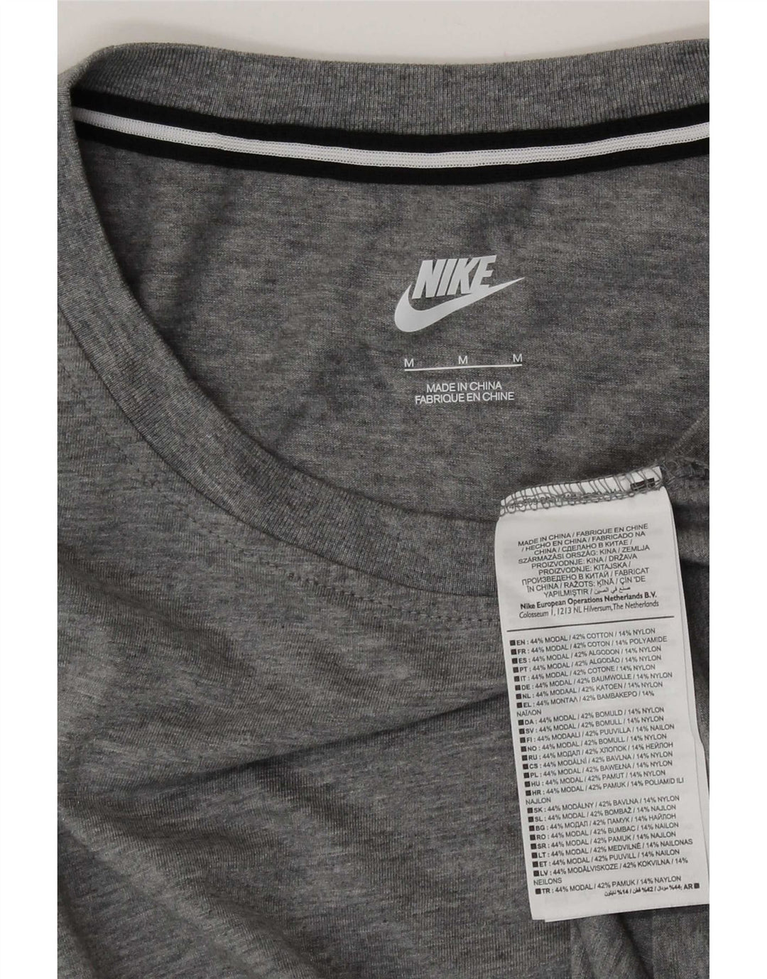 Γυναικείο T-Shirt Nike Top UK 14 Medium Grey Flecked Modal