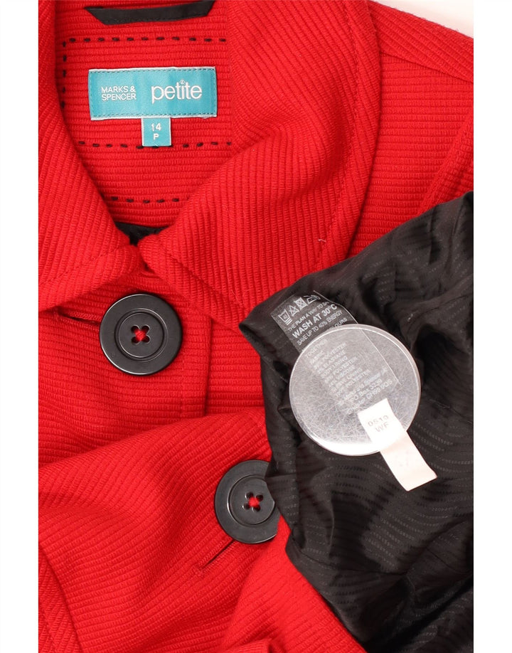 Marks & Spencer Γυναικείο μπλέιζερ με 3 κουμπιά μπουφάν UK 14 μεγάλο κόκκινο