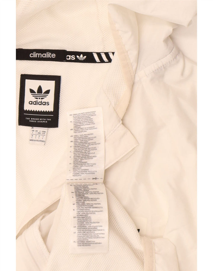 Ανδρικό τζάκετ Adidas Climalite με κουκούλα UK 40 μεγάλο λευκό πολυεστέρα
