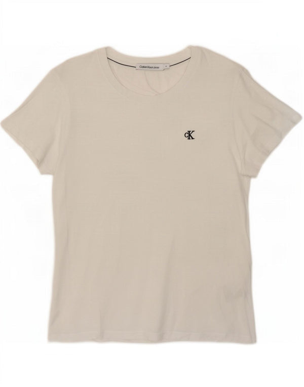 Calvin Klein Jeans Γυναικείο T-Shirt Top UK 18 XL Λευκό