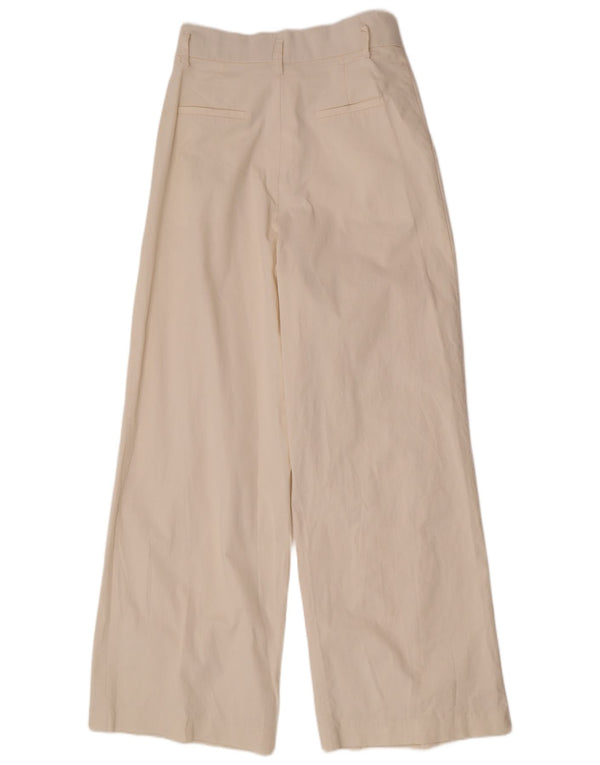 Zara Γυναικείο Ψηλόμεσο Φαρδύ Παντελόνι Πόδι Medium W28 L31 Off White