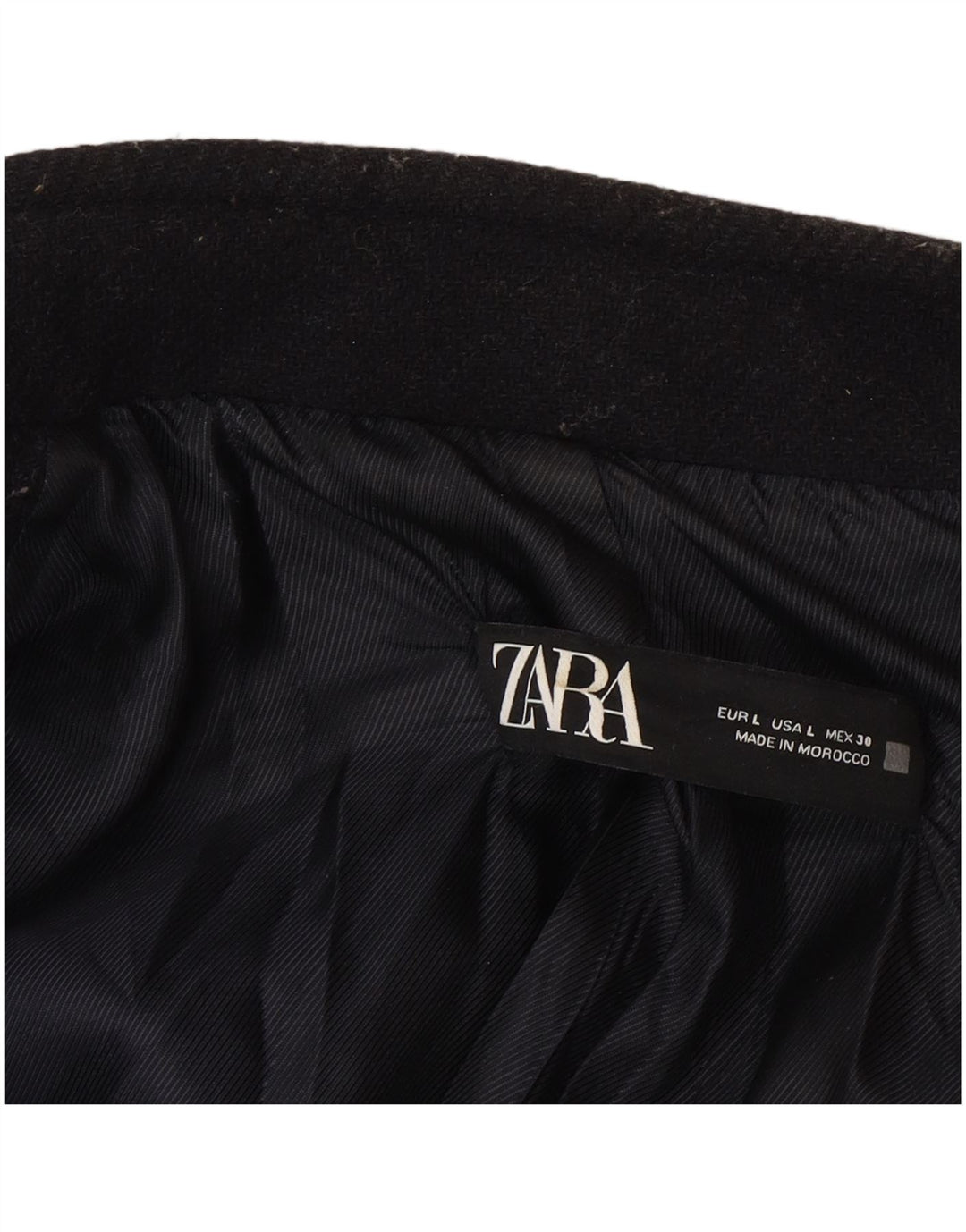 Zara Γυναικείο Παλτό UK 16 Large Navy Blue Wool