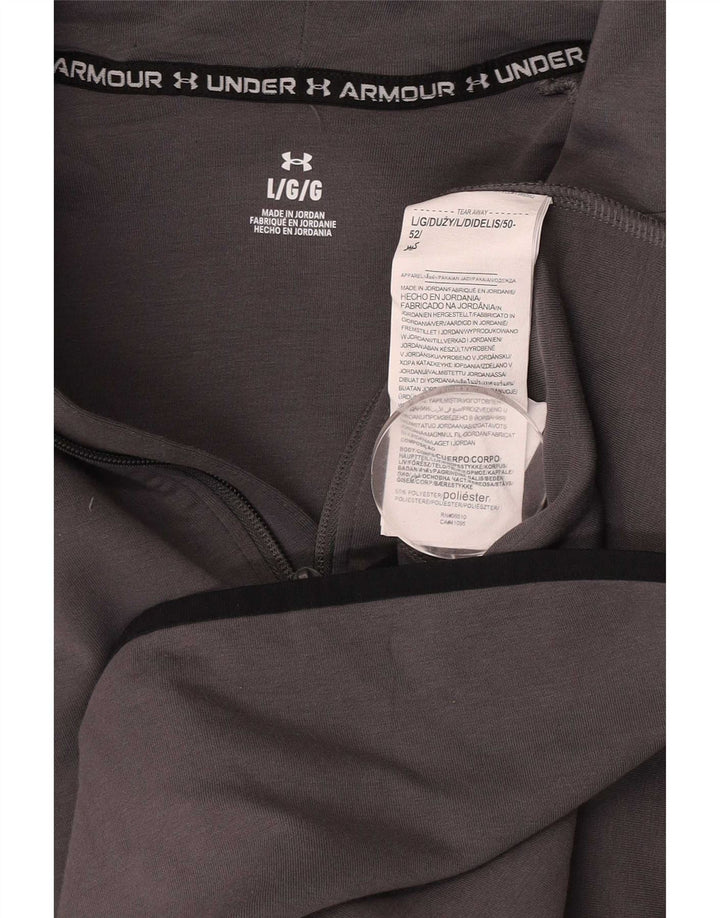 Under Armour Ανδρικό πουλόβερ με φερμουάρ με κουκούλα μεγάλο γκρι πολυεστέρα