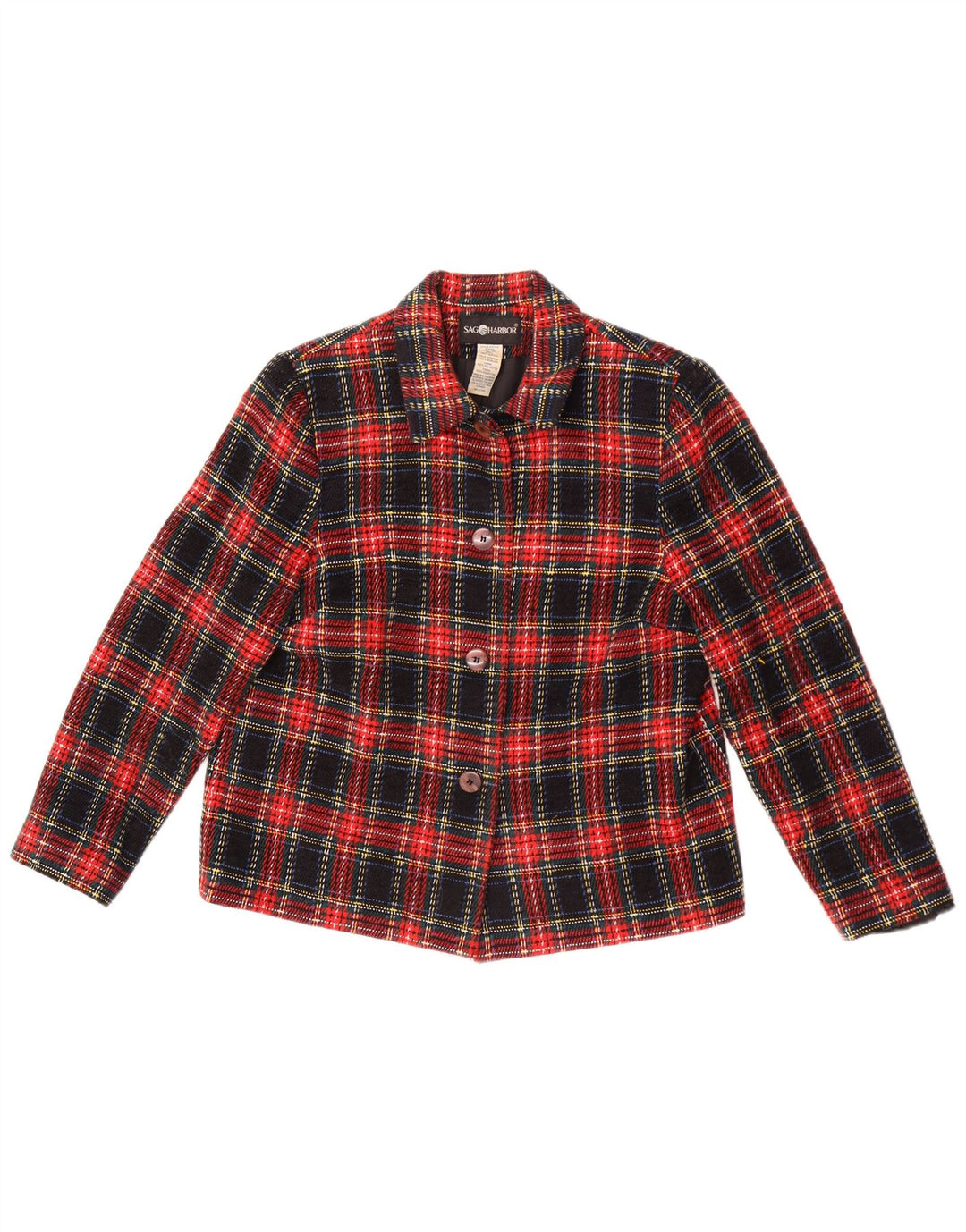 Sag Harbour Γυναικείο τζάκετ blazer 4 κουμπιών UK 12 μεσαία πολύχρωμη επιταγή