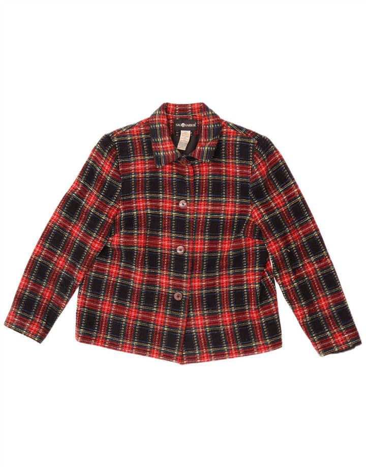Sag Harbour Γυναικείο τζάκετ blazer 4 κουμπιών UK 12 μεσαία πολύχρωμη επιταγή