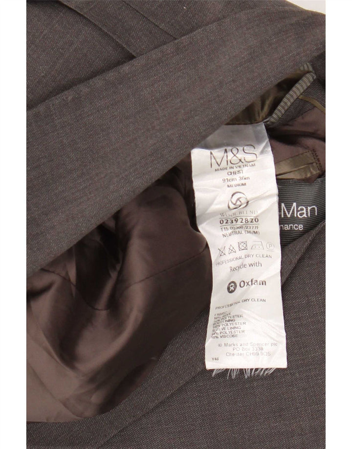 Marks & Spencer Ανδρικό σακάκι με 2 κουμπιά μπλέιζερ UK 36 Small Grey Wool