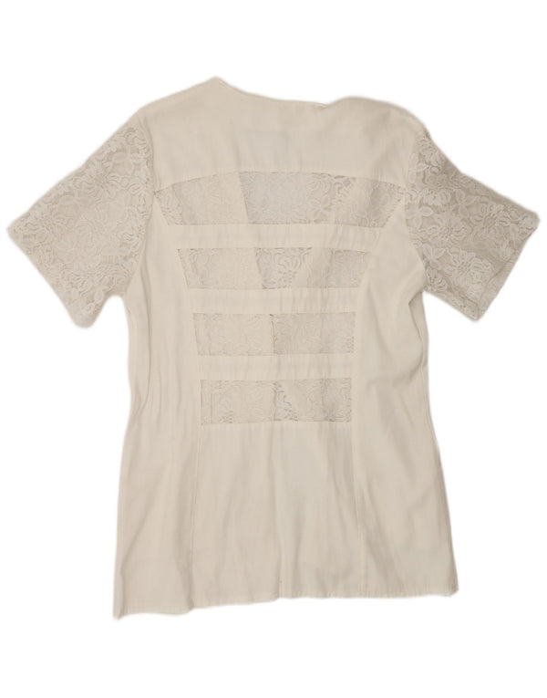 Paola Γυναικείο κοντομάνικο μπουφάν 12 κουμπιού Blazer UK 12 Medium White Floral