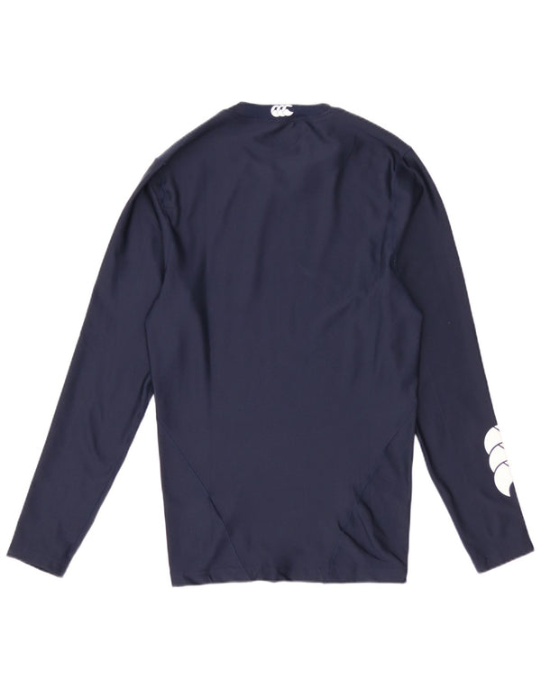 Canterbury Mens Graphic Top Long Sleeve Small Navy Blue Polyester