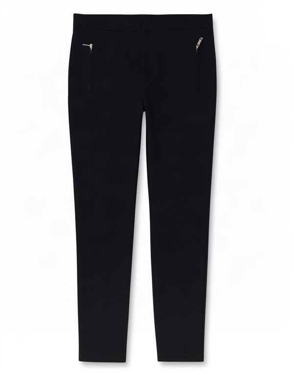 Zara Womens Slim Casual Trousers Small W26 L27 Navy Blue Cotton
