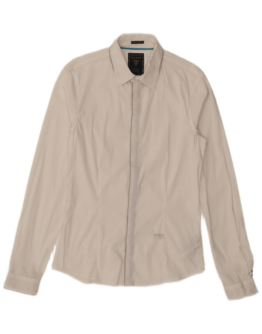 Ανδρικό πουκάμισο GUESS Slim Fit Μικρό λευκό βαμβακερό