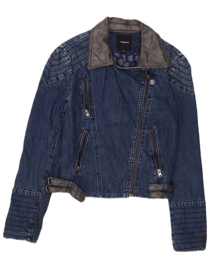 Γυναικείο τζιν μπουφάν Desigual Crop EU 40 Medium Navy Blue Floral Βαμβακερό