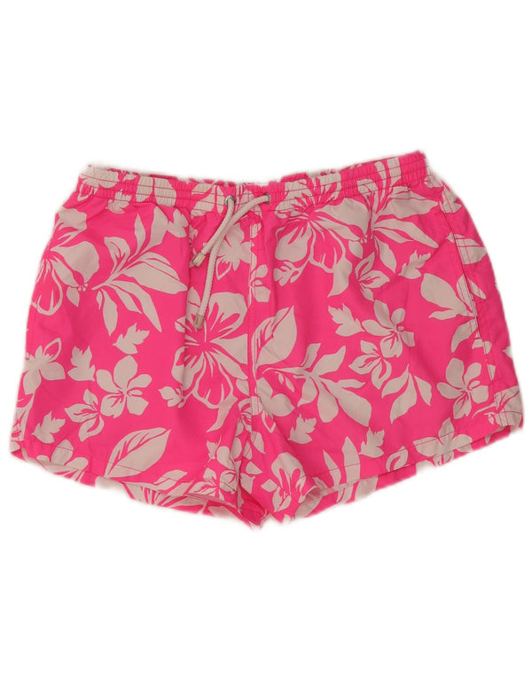 Zara Mens Sport Shorts Large  Pink Floral Polyester
