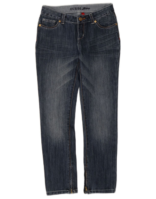 GUESS Girls Straight Jeans 9-10 Years W24 L24 Blue Cotton