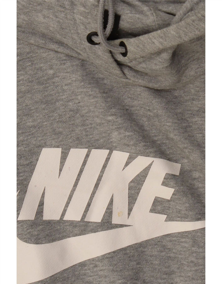 Ανδρικό γραφικό μπλουζάκι με κουκούλα NIKE Βαμβακερό μεσαίο γκρι