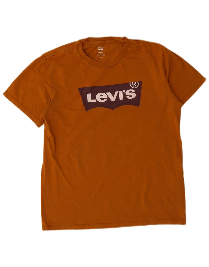 Ανδρικό μπλουζάκι Levi's Standard Fit Graphic Top Μεσαίο καφέ βαμβακερό