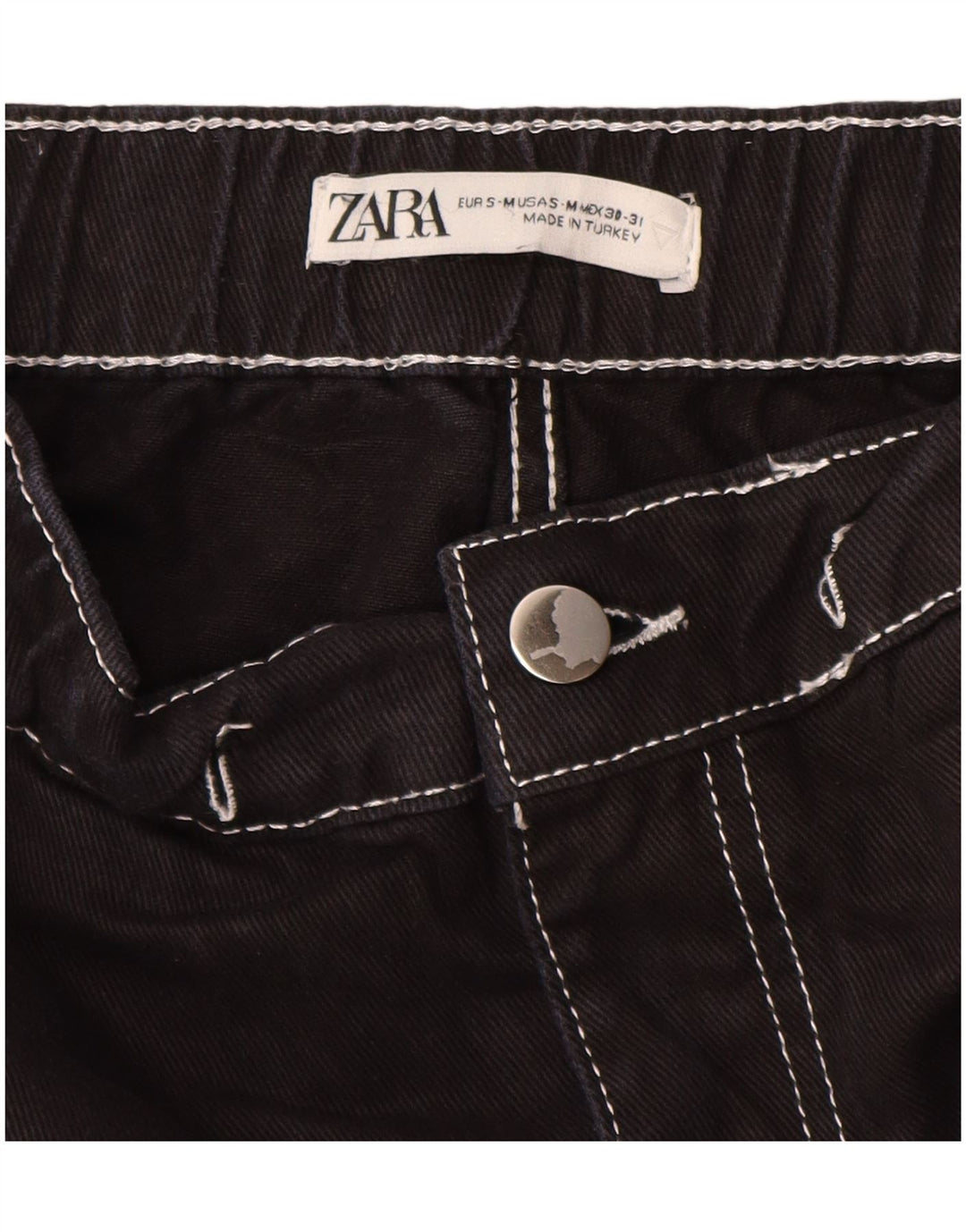 Ανδρικό σορτς ZARA Cargo Small W30 μαύρο βαμβακερό