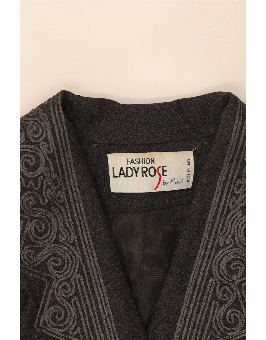 Vintage γυναικείο σακάκι με 6 κουμπιά σακάκι IT 42 Medium Grey Paisley Polyester