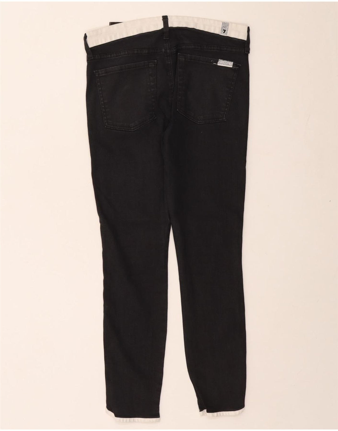 7 For All Mankind Γυναικεία Crop Skinny Jeans W27 L25 Black Colourblock Cotton