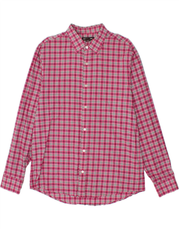 MICHAEL KORS Mens Shirt Large Pink Check Cotton Vintage Michael Kors and Second-Hand Michael Kors from Messina Hembry 