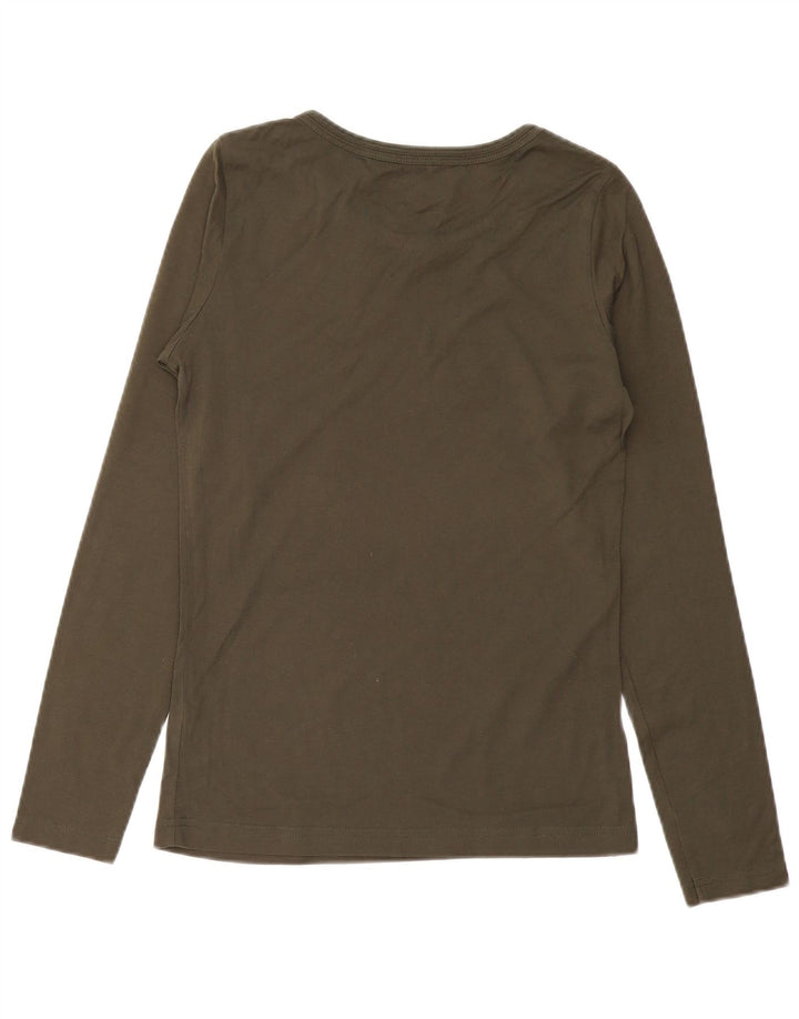 Γυναικείο τοπ Nike μακρυμάνικο UK 10/12 μεσαίο χακί βαμβάκι