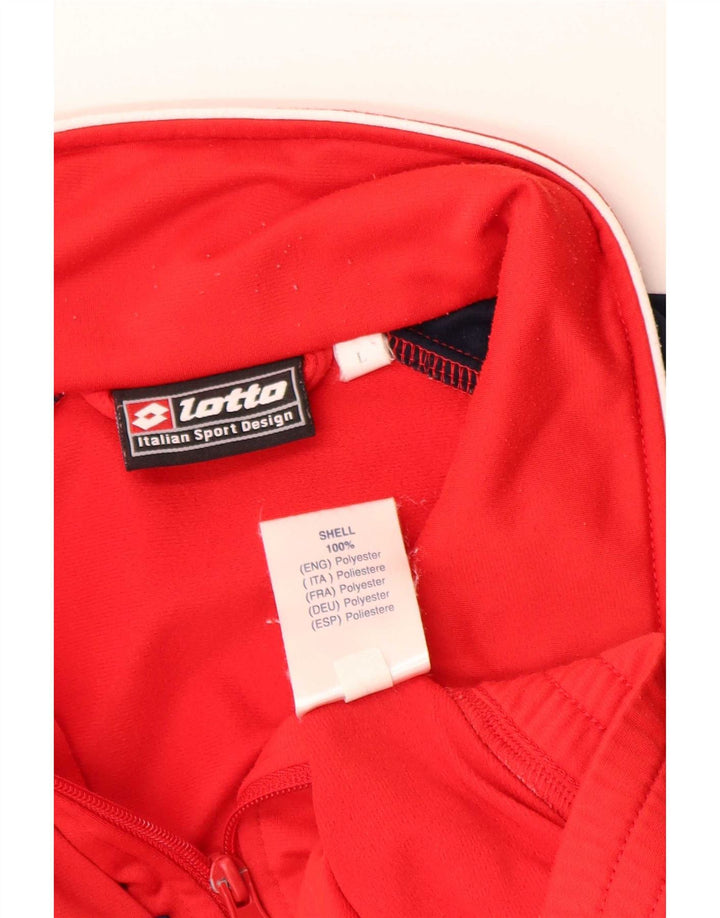 Ανδρική φόρμα Lotto Top Jacket UK 40/42 Μεγάλο κόκκινο χρώμα πολυεστέρα