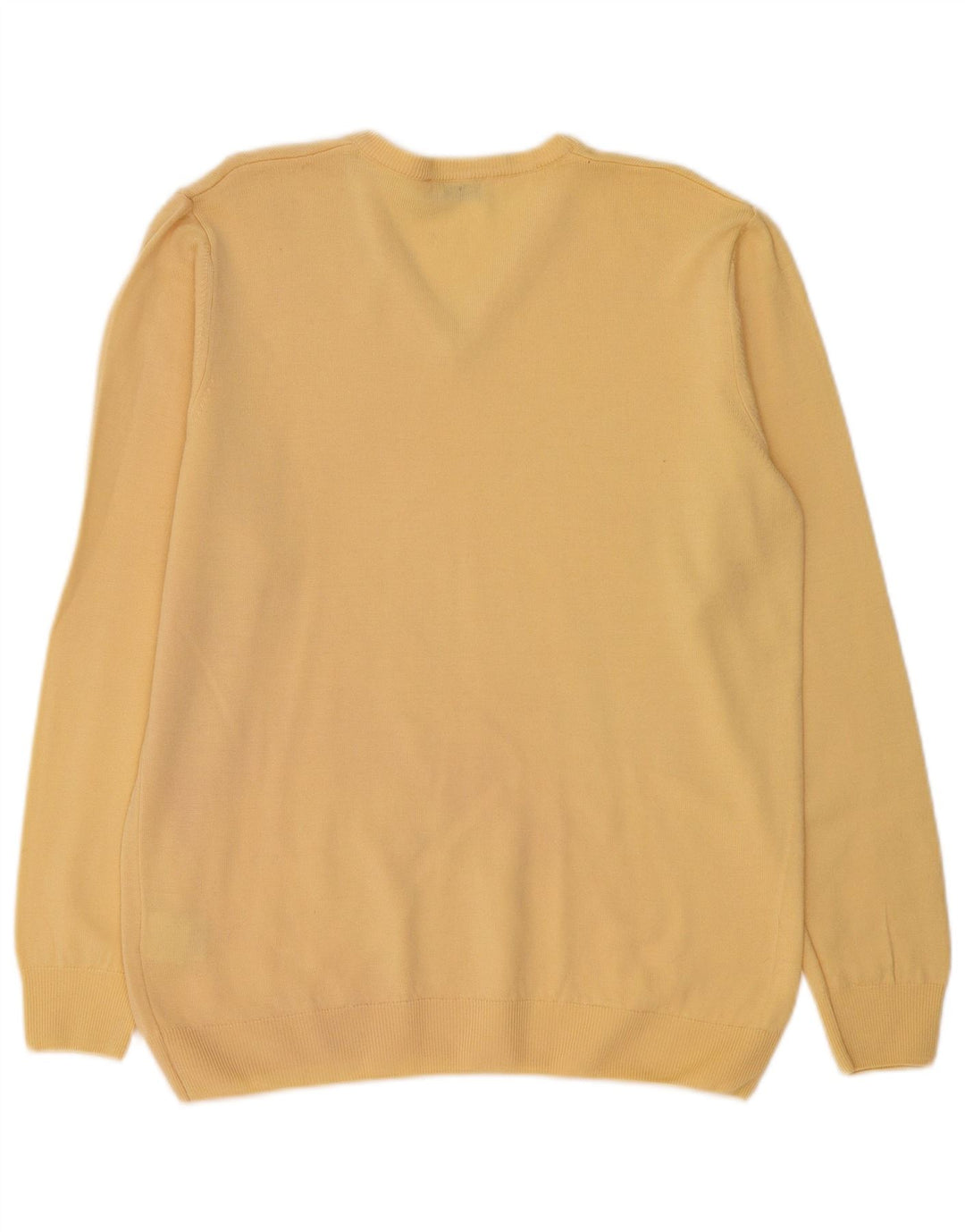 PETER HAHN Γυναικείο πουλόβερ με λαιμόκοψη με V λαιμόκοψη UK 16 μεγάλο κίτρινο νέο μαλλί