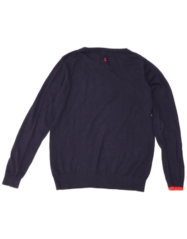 Joules Γυναικείο πουλόβερ με λαιμόκαυστο UK 12 Medium Navy Blue Animal Print