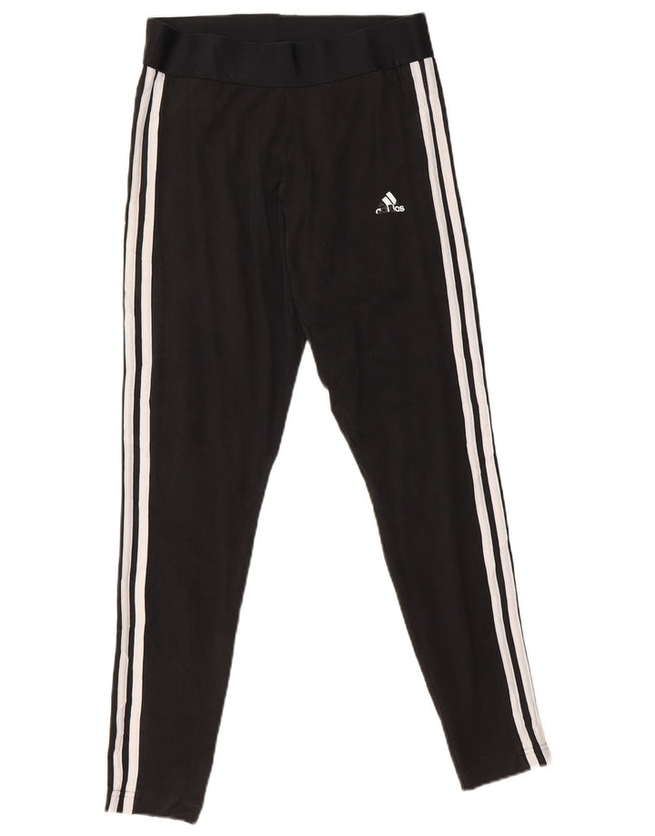 Γυναικείο κολάν ADIDAS UK 12/14 Μεσαίο μαύρο βαμβακερό