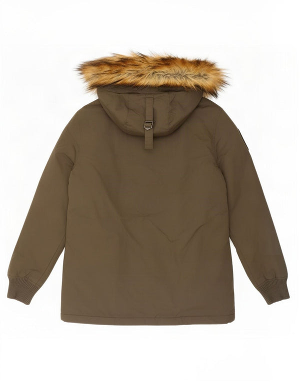 Superdry γυναικείο μπουφάν Parka Hooded UK 16 Large Khaki Nylon