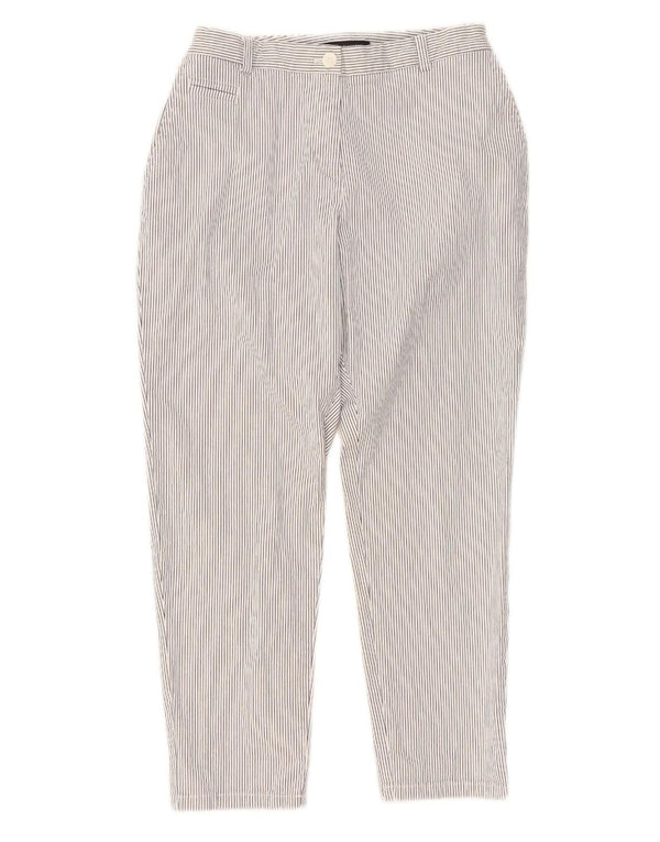 Marks & Spencer Γυναικείο παντελόνι Chino UK 14 Medium W30 L26 Λευκό ριγέ