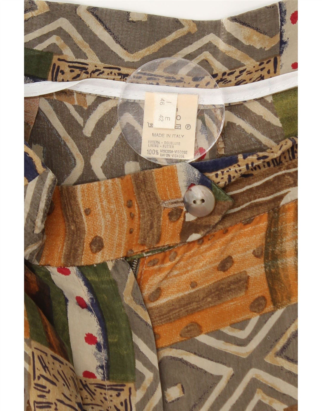 VINTAGE γυναικείο ψηλόμεσο σορτς IT 46 μεγάλο W28 πολύχρωμο