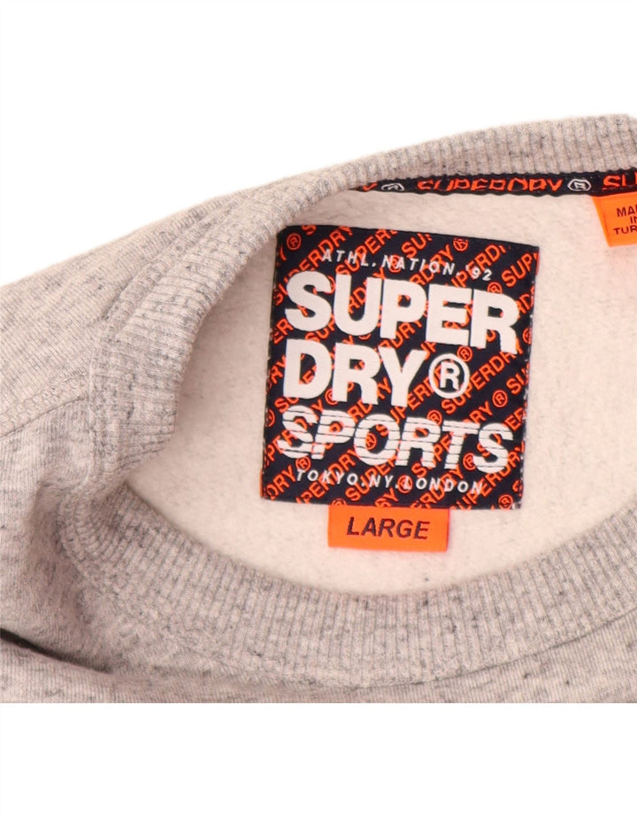 Ανδρικό γραφικό φούτερ SUPERDRY Jumper μεγάλο γκρι χρώμα βαμβακερό