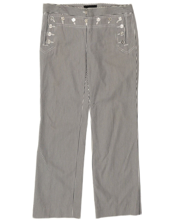 DOLCE & GABBANA Womens Casual Trousers IT 40 Small W29 L27 Black Pinstripe