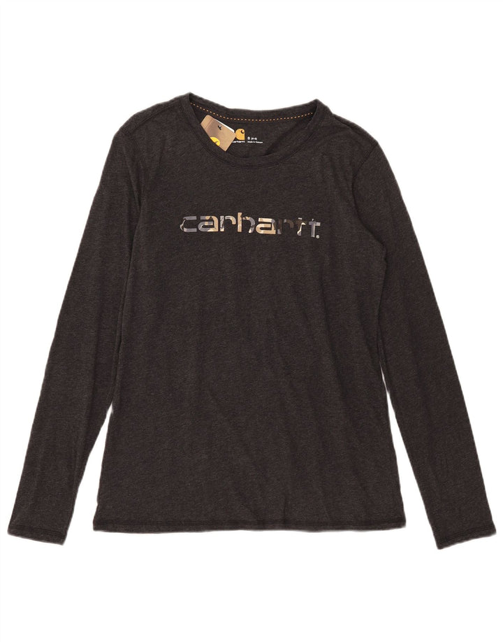Carhartt Γυναικείο Γραφικό Μπλουζάκι Μακρυμάνικο US 4/6 Μικρό γκρι βαμβακερό
