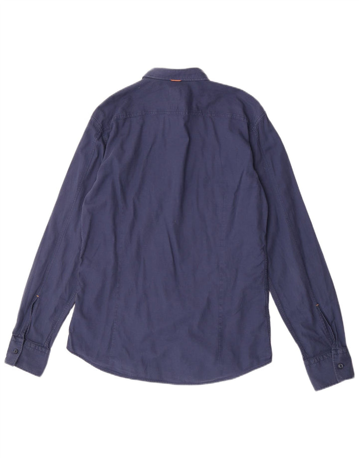 Ανδρικό πουκάμισο Hugo Boss Slim Fit Large Navy Blue