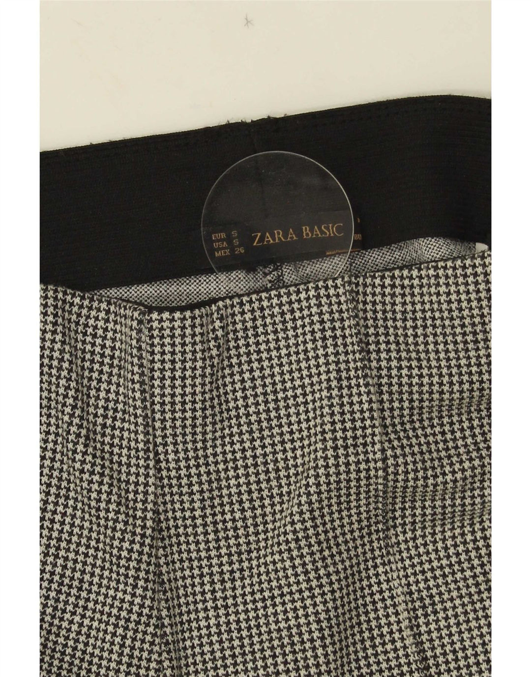 Zara Γυναικείο Stirrup Παντελόνι Casual Small W26 L26 Grey Houndstooth