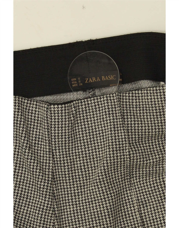 Zara Γυναικείο Stirrup Παντελόνι Casual Small W26 L26 Grey Houndstooth