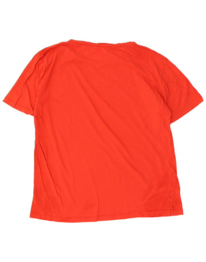 Tommy Hilfiger Γυναικείο T-Shirt Top UK 14 μεσαίο κόκκινο βαμβακερό