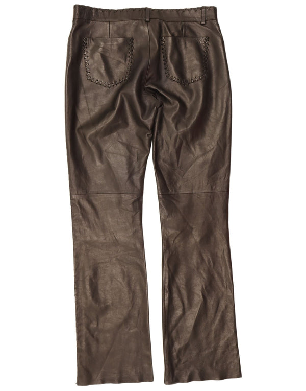 Vintage γυναικείο μποτάκι δερμάτινο casual παντελόνι IT 42 Medium W32 L32 Μαύρο