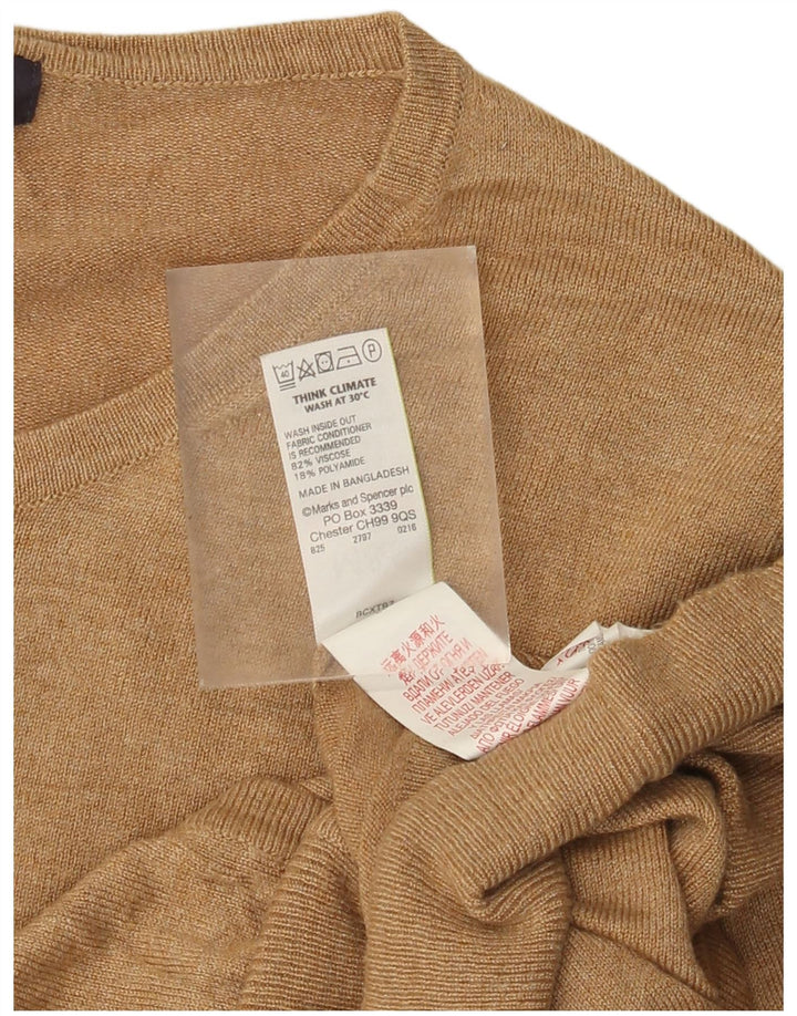 Marks & Spencer Γυναικεία ζακέτα πουλόβερ UK 14 Μεγάλη μπεζ βισκόζη