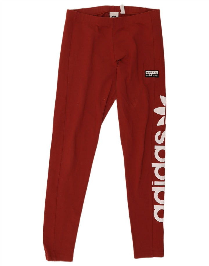 Γυναικεία γραφικά κολάν Adidas UK 12 Medium Burgundy