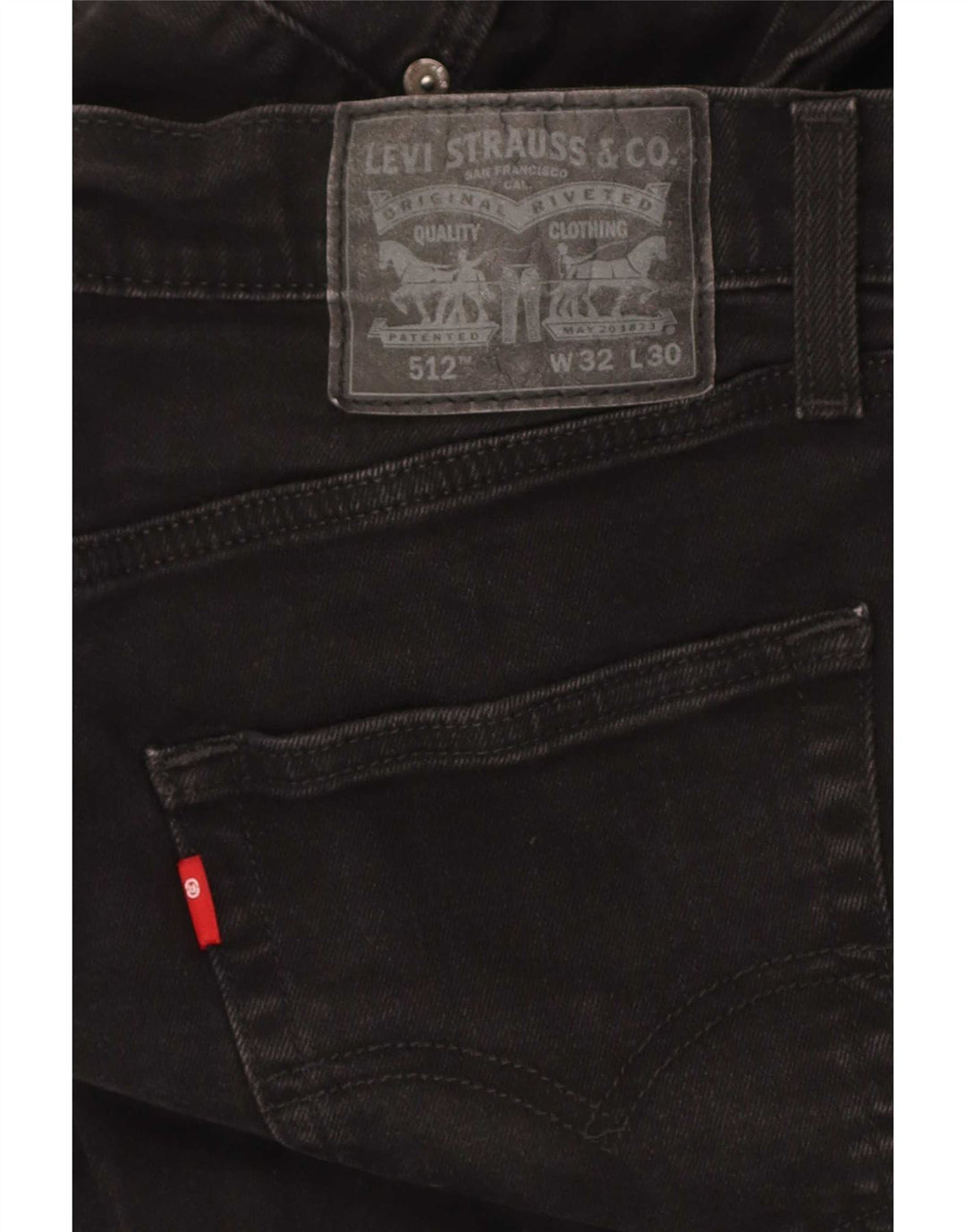 Levi's Mens 512 Slim Jeans W32 L30 Μαύρο βαμβακερό